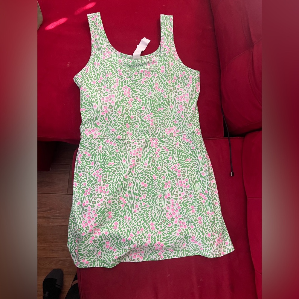 Fabletics Green and Pink Active XL Dress with shorts/pockets